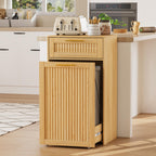 13 Gallons Pull Out Trash Can Cabinet, Hidden Trash Can, Natural Oak