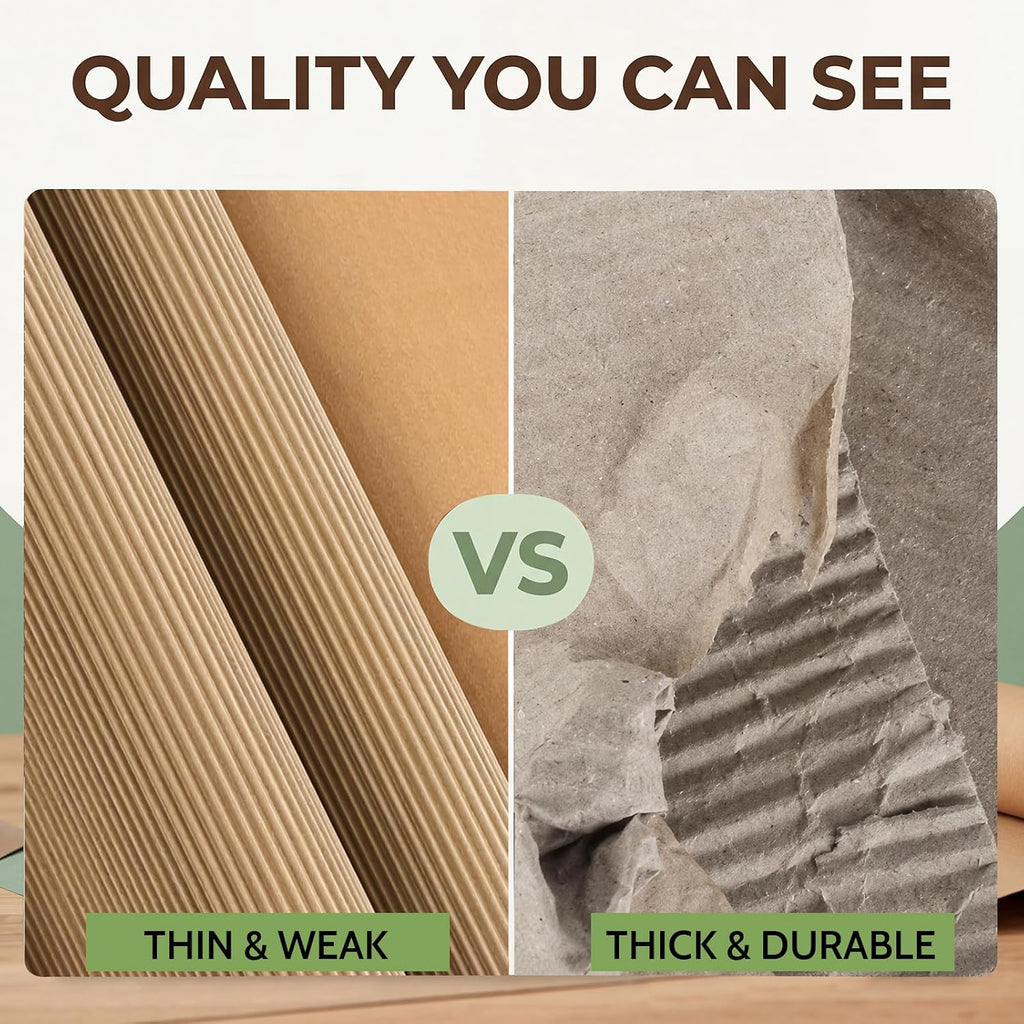 2 Roll Corrugated Cardboard 12x 250'' Brown B Flute Corrugated Sheet