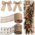 2 Rolls 1.5In X 2.2 Yards Burlap Ribbon, Natural Jute Ribbons