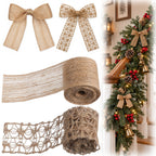 2 Rolls 1.5In X 2.2 Yards Burlap Ribbon, Natural Jute Ribbons