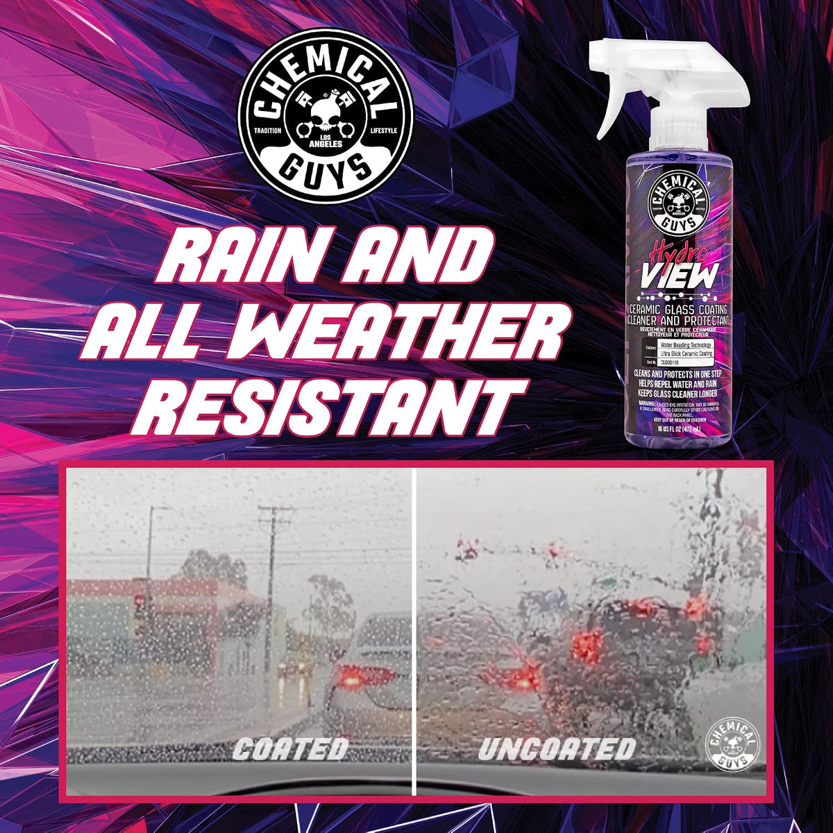 HydroView Ceramic Glass Cleaner & Coating for Windows, 16 oz