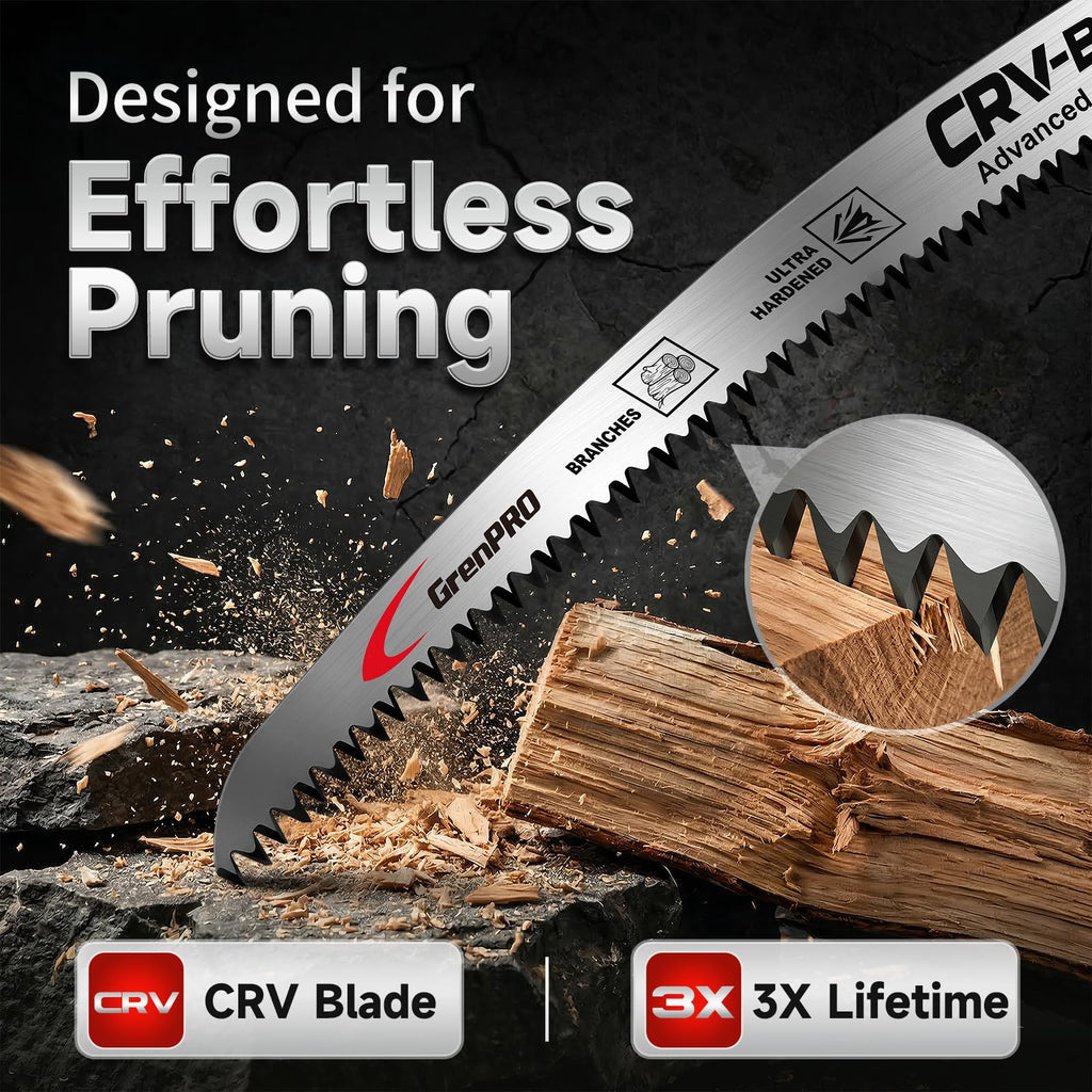 GRENPRO 4-Pack Arc Edge Reciprocating Saw Blades, 15-Inch 6TPI for Pruning