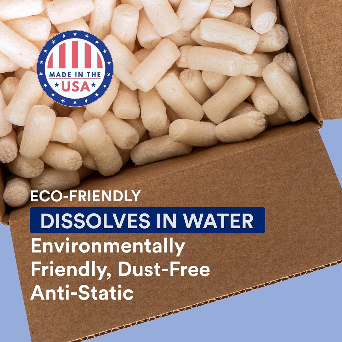 Shipping & Packing Peanuts White, 7 Cubic Feet | Loose Fill Packaging Peanuts for Packing, Moving and Storage