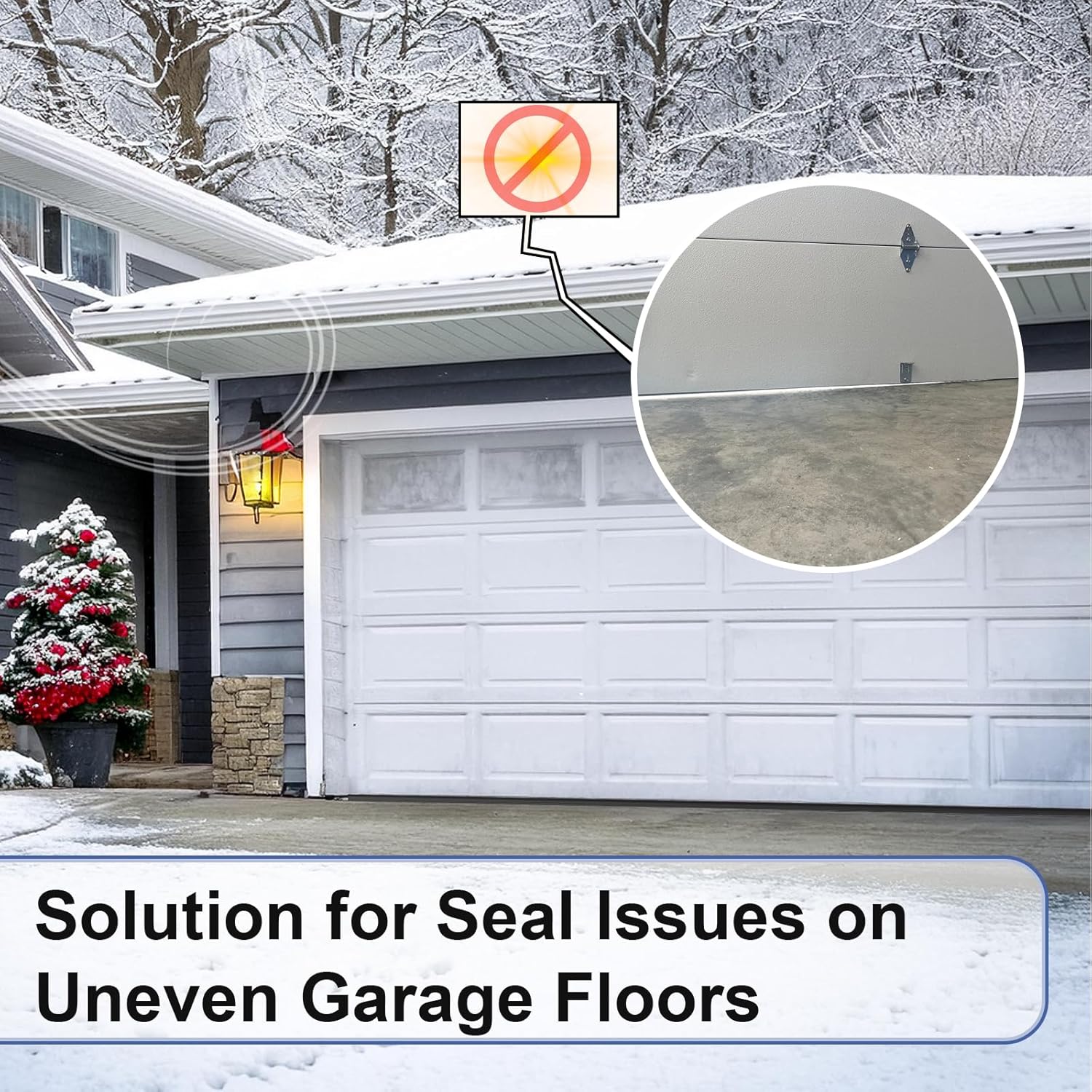 Garage Door Seals Bottom Rubber - 16.5 Feet Weatherproof EPDM Rubber, Easy DIY Trim-to-Fit Installation Kit
