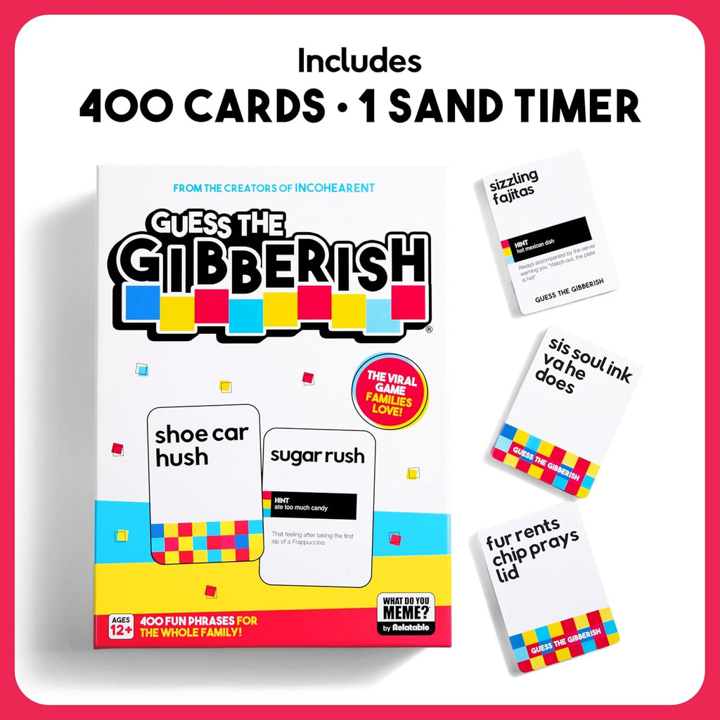 Guess The Gibberish Card Game for Families by Relatable, From The Creators of Incohereant, Fun Kids Games for Kids