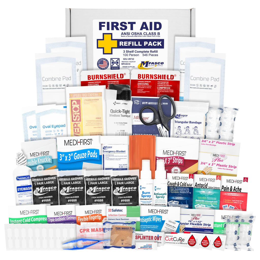 Workplace First Aid Kit Refill with OTC Medications 546 Pieces