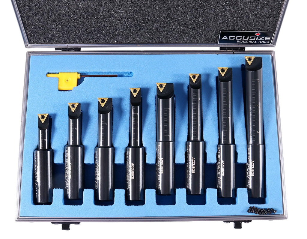 Accusize Industrial Tools Round Shank Indexable Boring Bar, 3/4 in