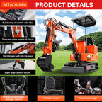DS-15PRO 1.2 Ton Crawler Mini Excavator with 13.5 HP B&S Engine，