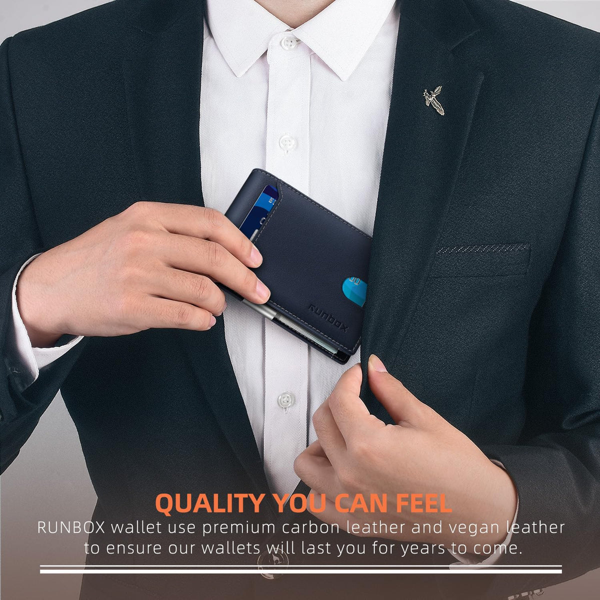 Slim Wallet for Men - RFID Blocking Leather Bifold with Money Clip