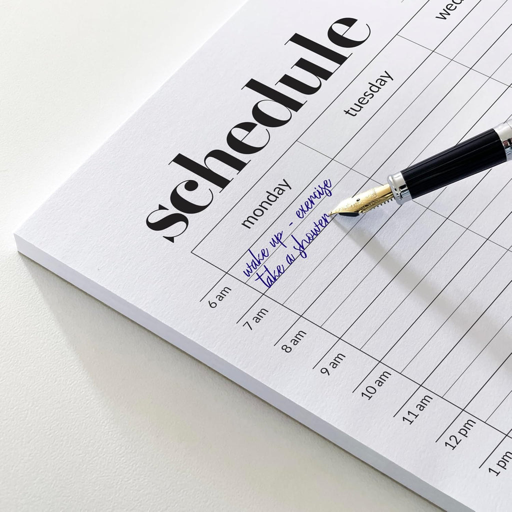 Weekly Schedule Pad, Tear Off Undated Weekly Planner Notepad, A4 Size (8,3" X 11,7"), Premium Thick Paper with