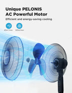 16" Adjustable Oscillating Pedestal Fan with Remote for Bedroom