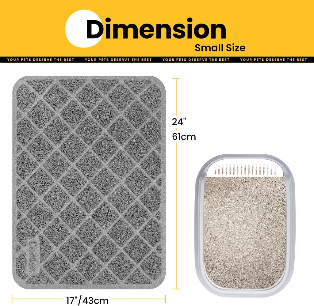 Cat Litter Mat Litter Trapping Mat, Premium Durable PVC Grid Mesh with Scatter Control, Non-slip, Less Waste Cat