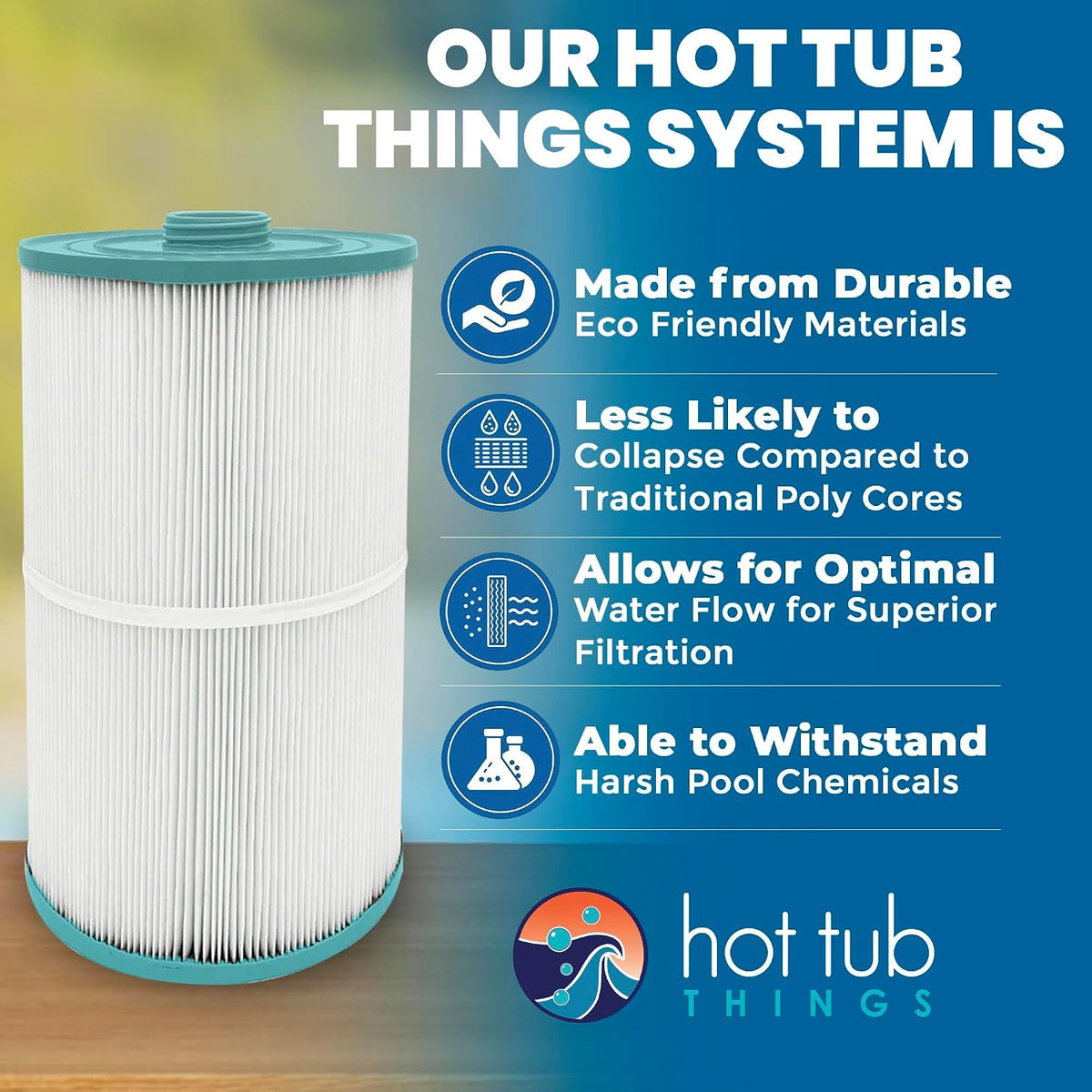 Hot Tub Things Advanced Spa Filter Replacement Cartridge
