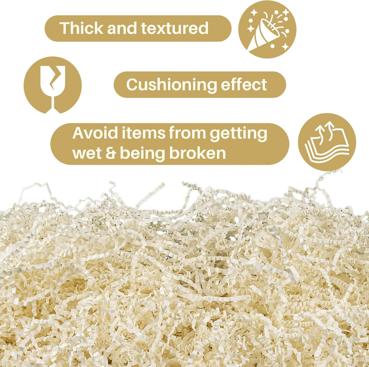 Off-white Crinkle Paper Filler - Shredded Paper, Gift Basket & Box Wrap