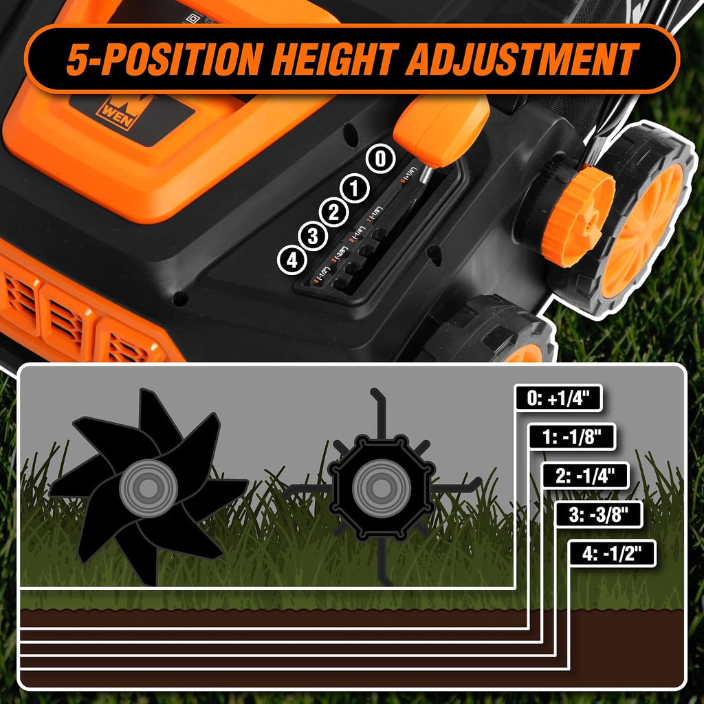 15-Inch 13-Amp 2-in-1 Electric Dethatcher and Scarifier with 12-Gallon Collection Bag (DT1315)