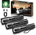 Rechargeable Flashlights High Lumens 3 Pack, Brighter Small Flashlight Powerful Tactical Flashlights Rechargeable