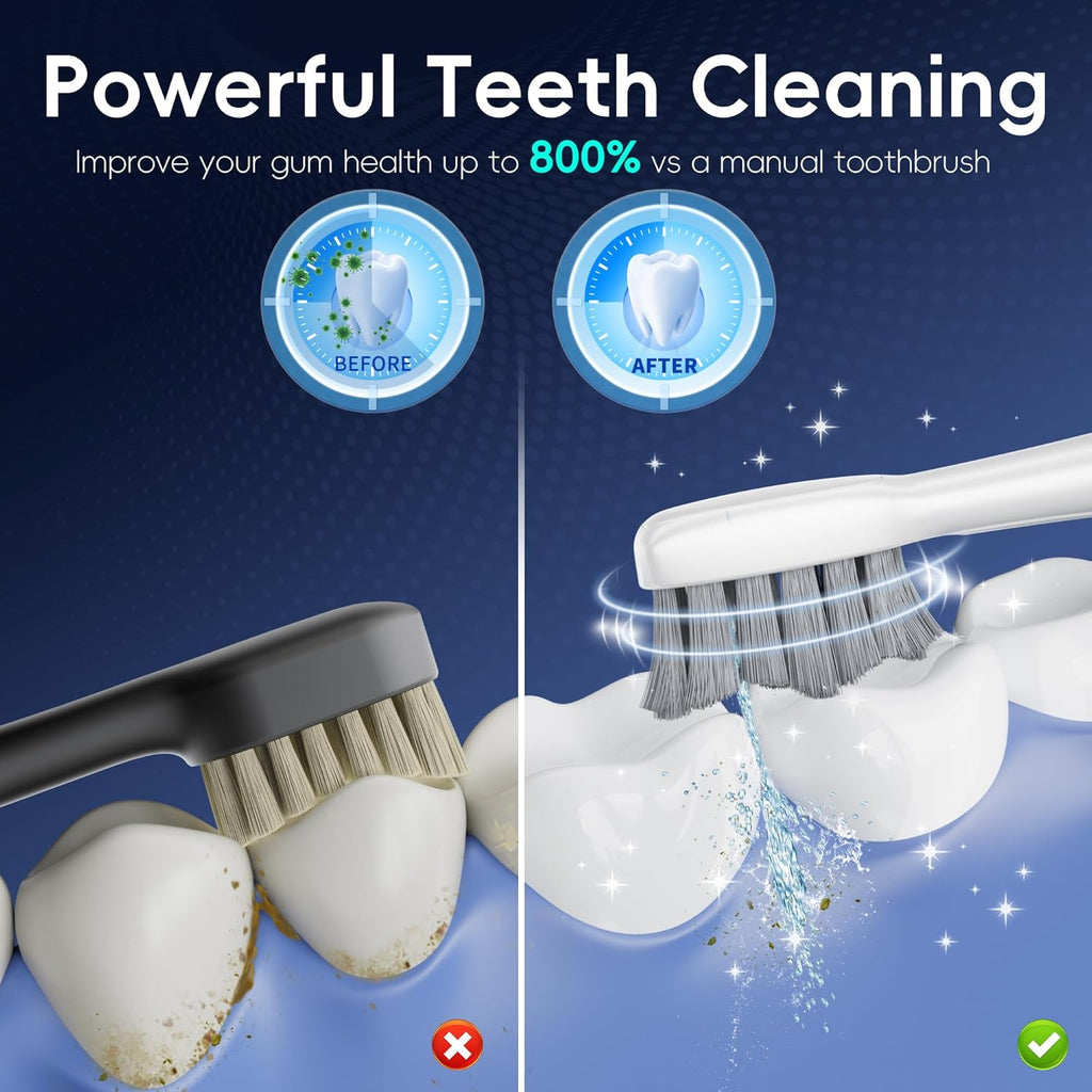 Electric Toothbrush with Water Flosser -Cordless 3-in-1 Flossing Toothbrush Sonic 2.0 for Braces & Travel, 30-Day