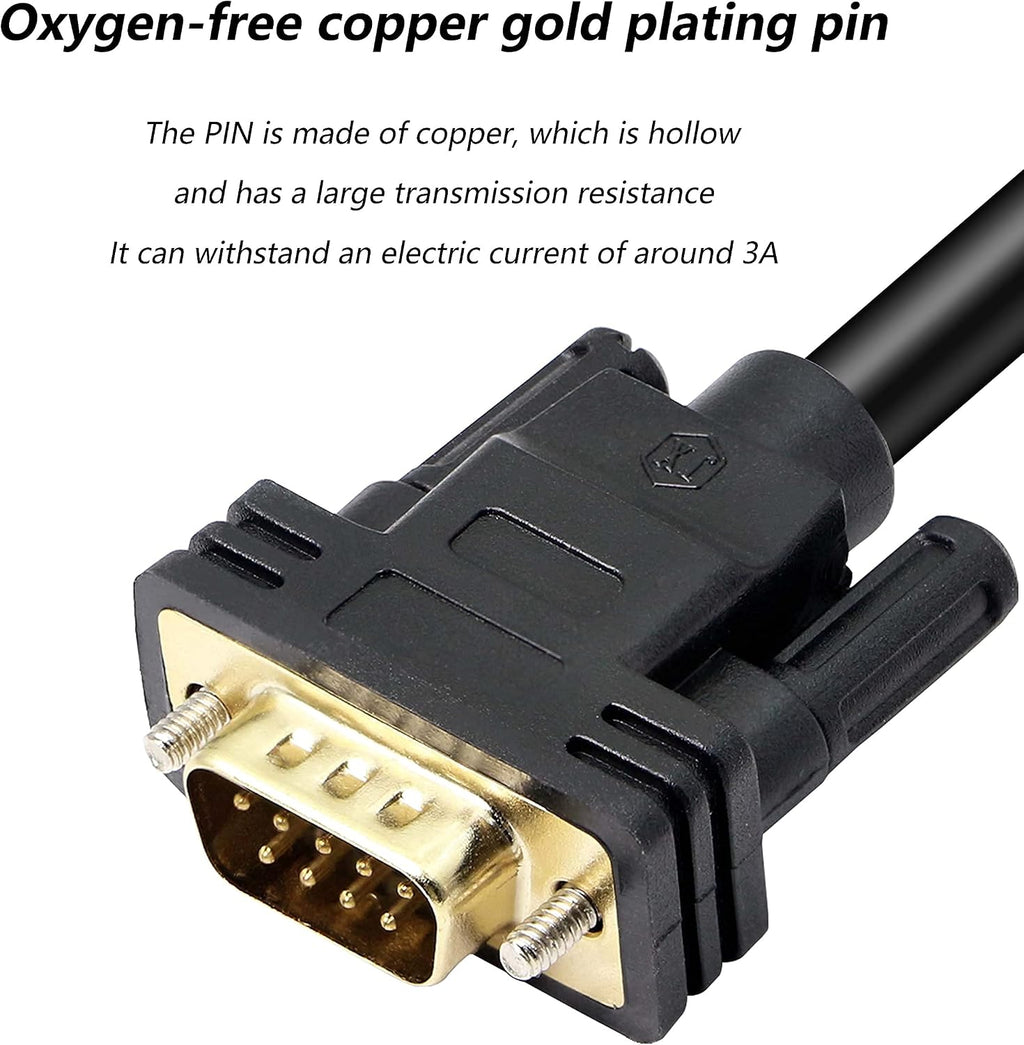 XMSJSIY DB9 Connector RS232 Serial Port Cable DB9 Adapters Solderless -Male