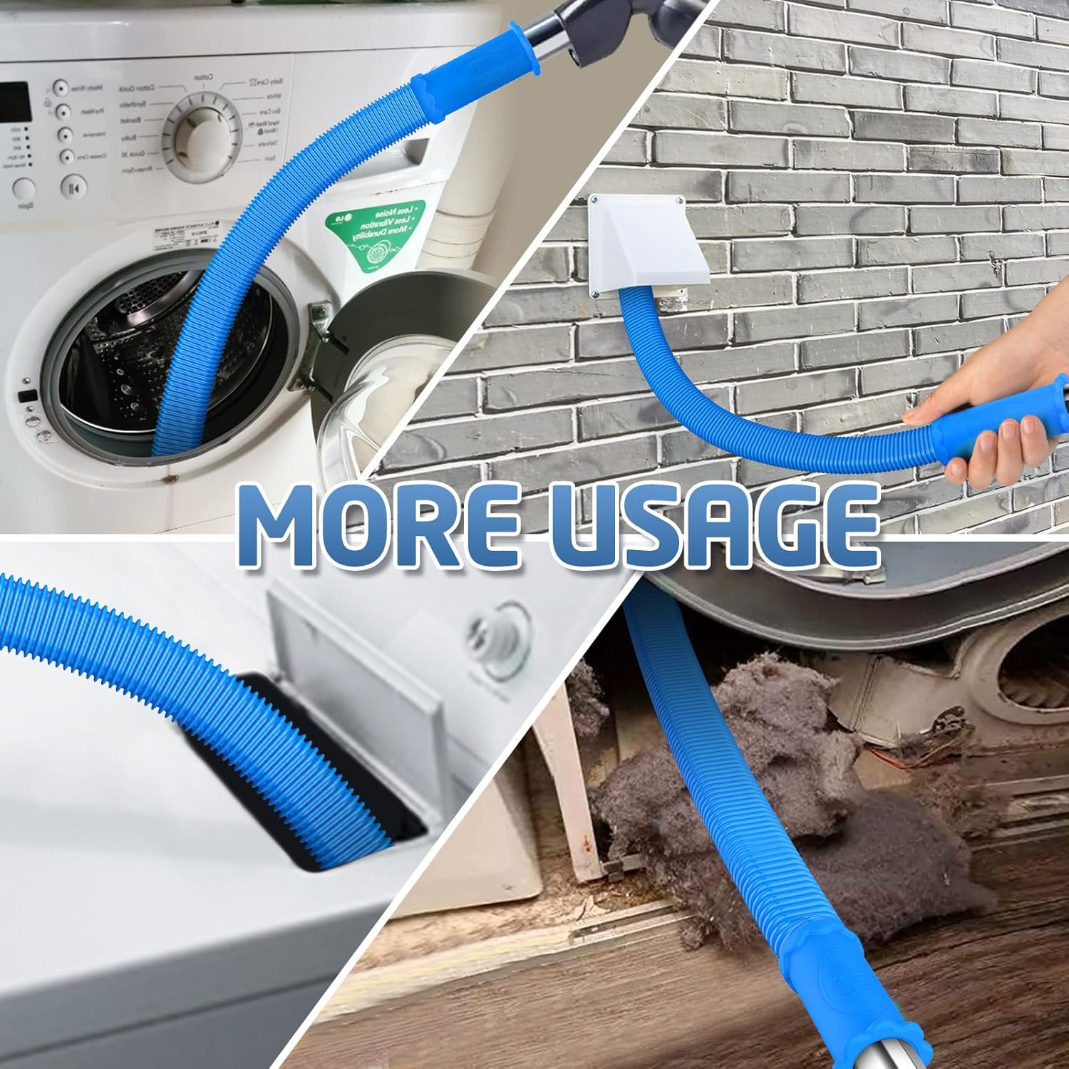 2 Pieces Dryer Vent Cleaner Kit Compatible with Most Vacuum Cleaner, Dryer Lint Brush and Vacuum Hose Attachment with