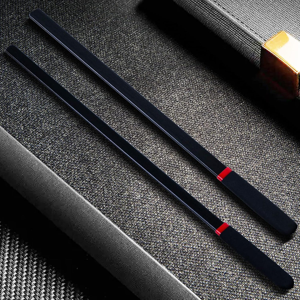 2-Piece Set 18" Riding Crop, Black, with Non-Slip Handles