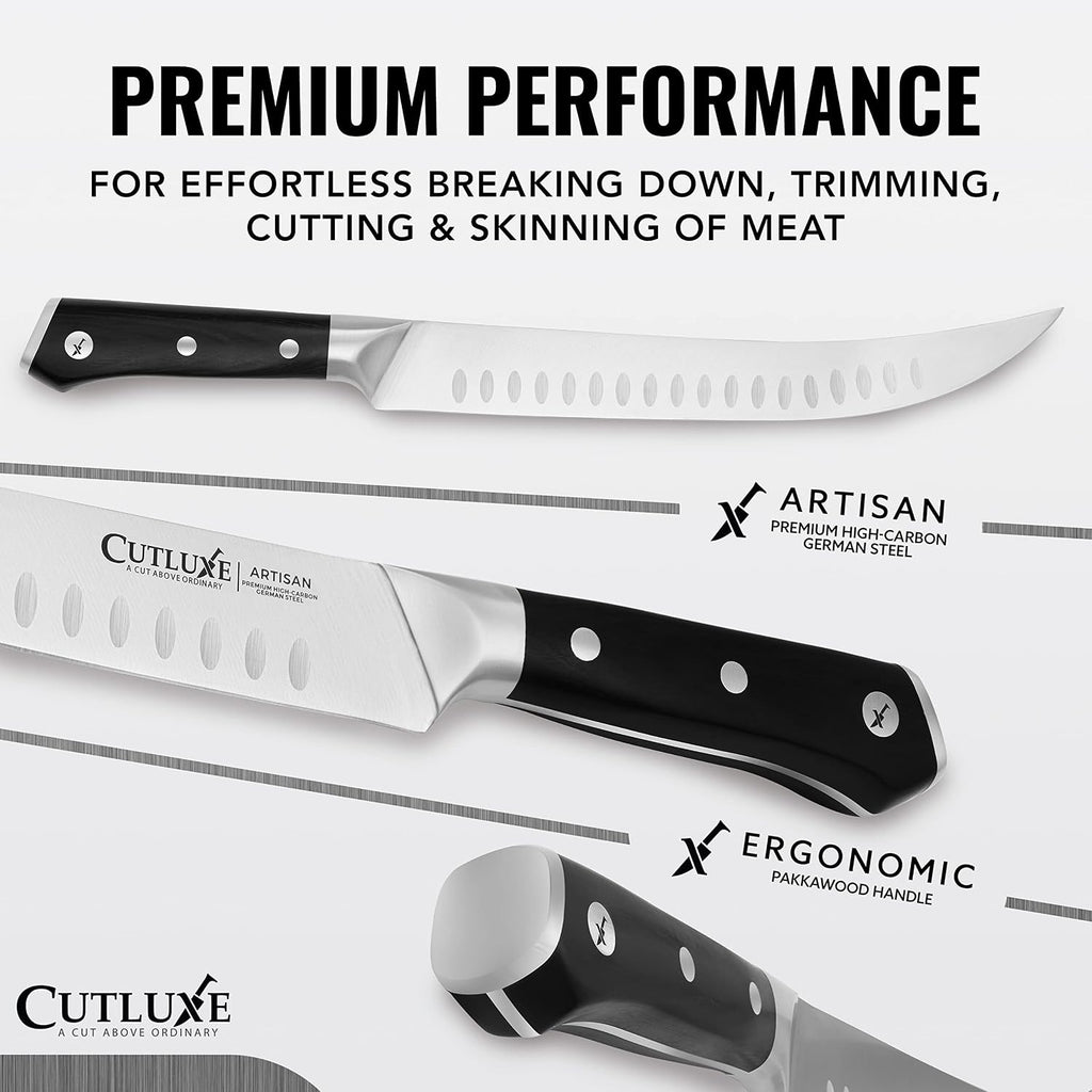 Butcher Knife, 10" Cimeter Breaking Knife for BBQ & Brisket