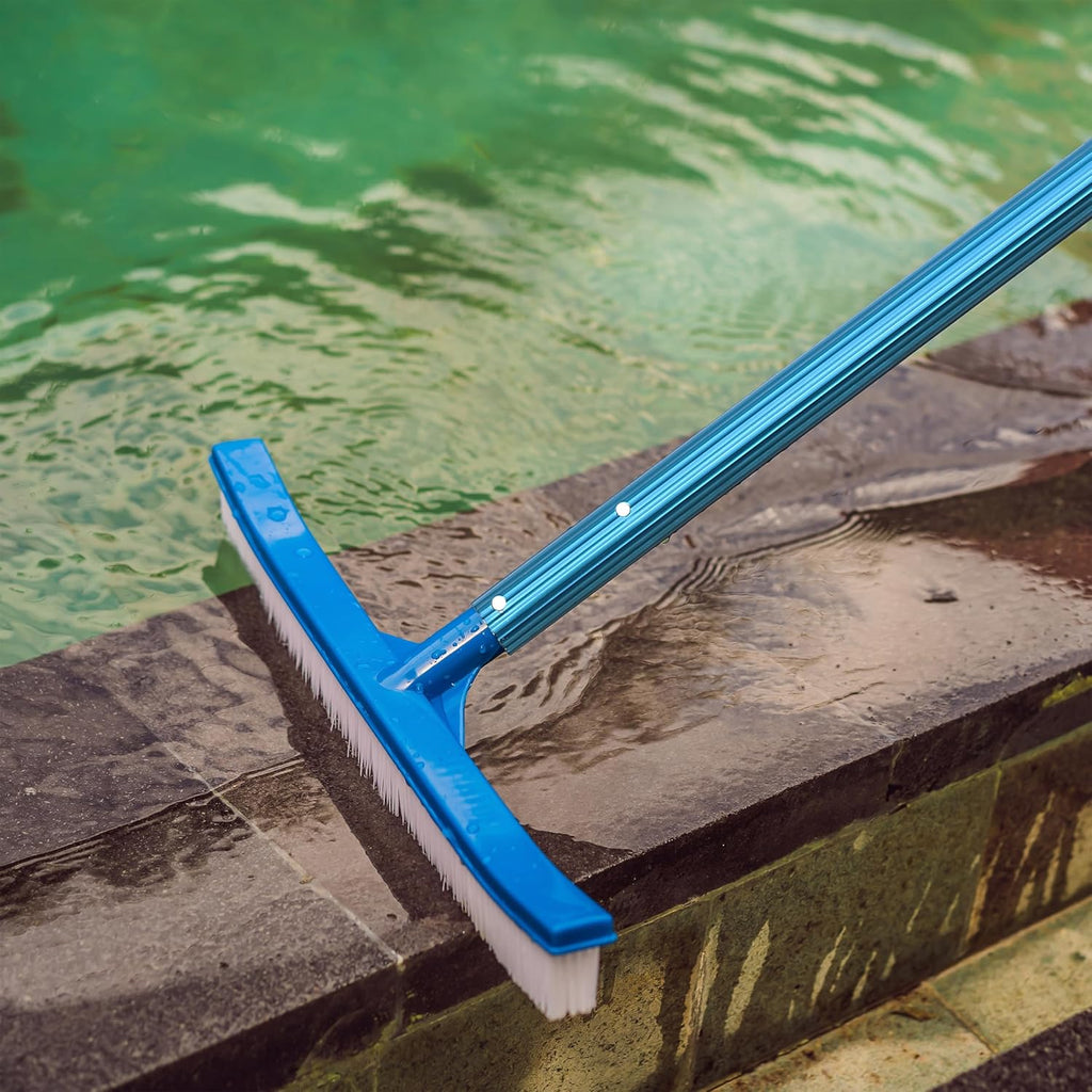 Telescopic Pool Pole, 12Ft, Adjustable 3Piece Expandable Step-Up, Pool Brush Pole for Cleaning