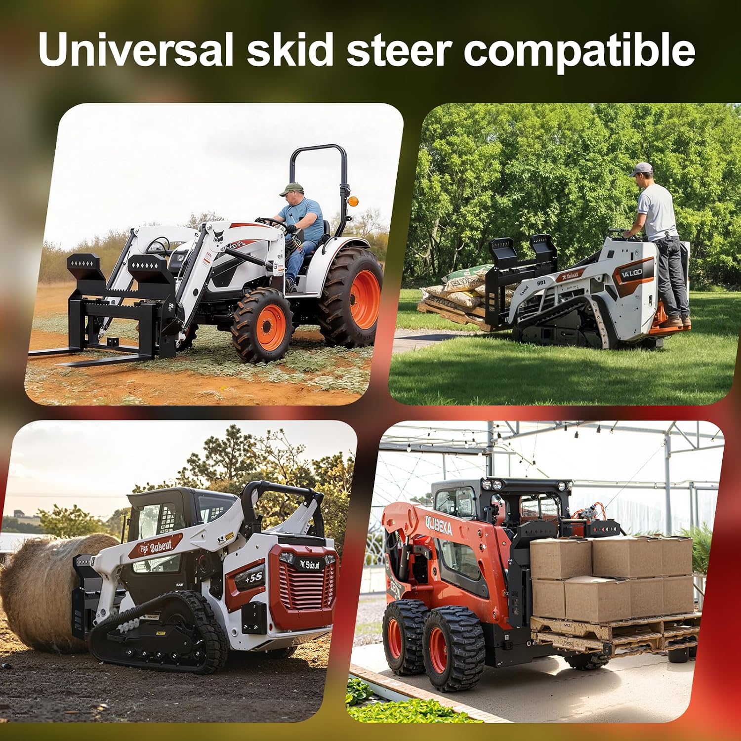 Pallet Forks Quick Attach Pallet Forks 4409 lbs Universal Skid Steer Pallet Fork Attachmen 45“ Pallet Fork Frame for