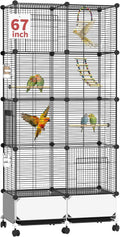 67 in Extra Large Bird Cage, Thickened Encrypted Metal Parakeet Cage
