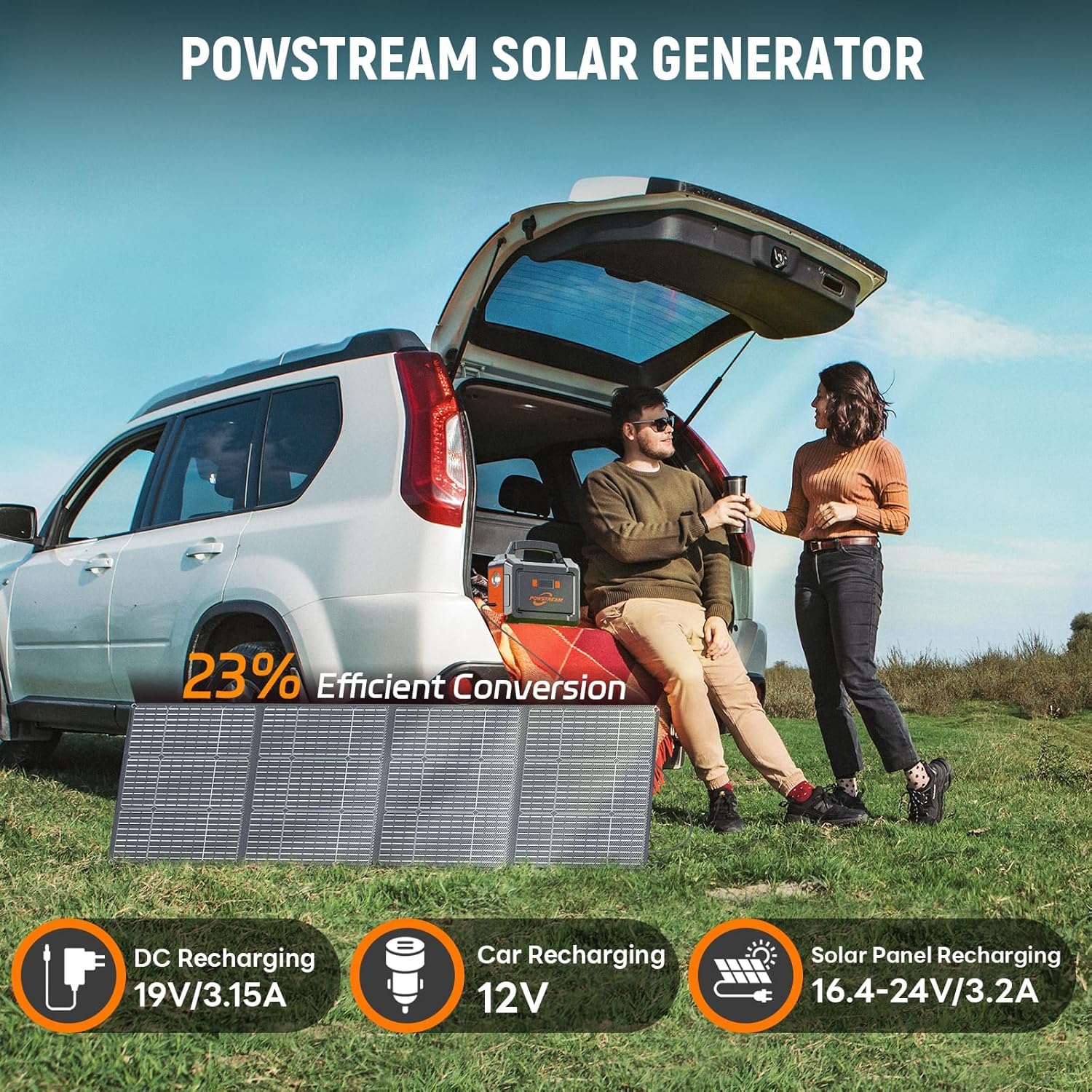 296Wh Portable Power Station with Solar Panel 60W Kit Solar Generator with Panels Included AC Outlet 300W Pure Sine