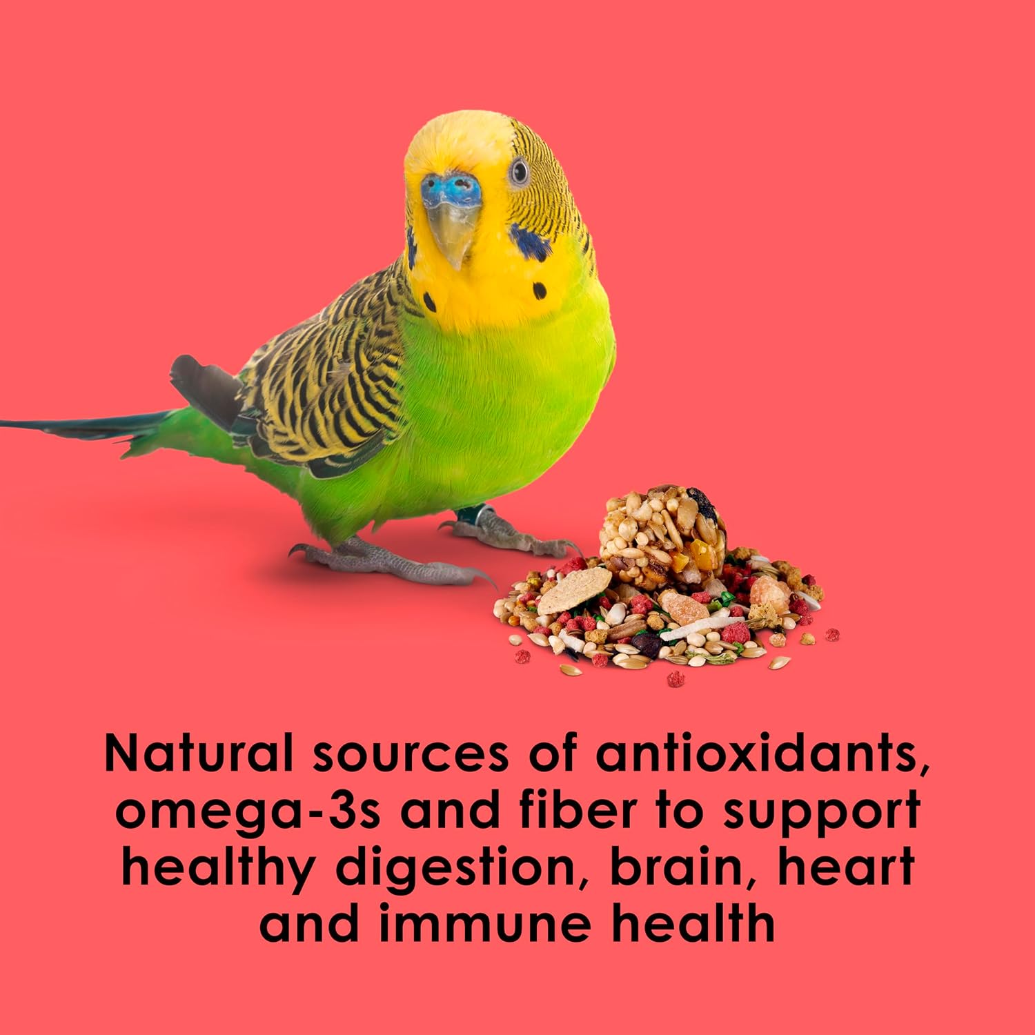 Fiesta Parakeet Food, Nutritious and Fun Blend, 2 Pounds | More foraging fun. Small bird food with shapes and