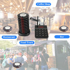 Restaurant Pager System, 10 Coaster Pagers, Food Ready Buzzers