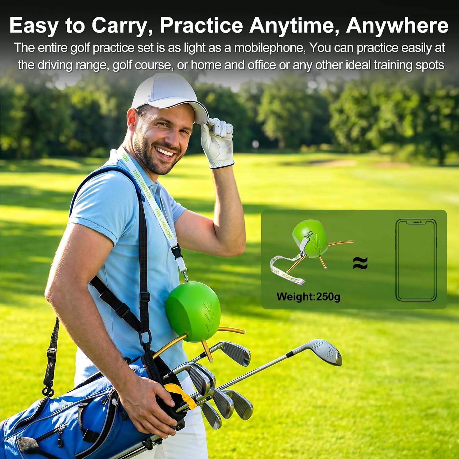 Golf Training Ball, The Connector Golf Training Aids with Lanyard | Upgraded with Wrist Hinge Trainer, Simple