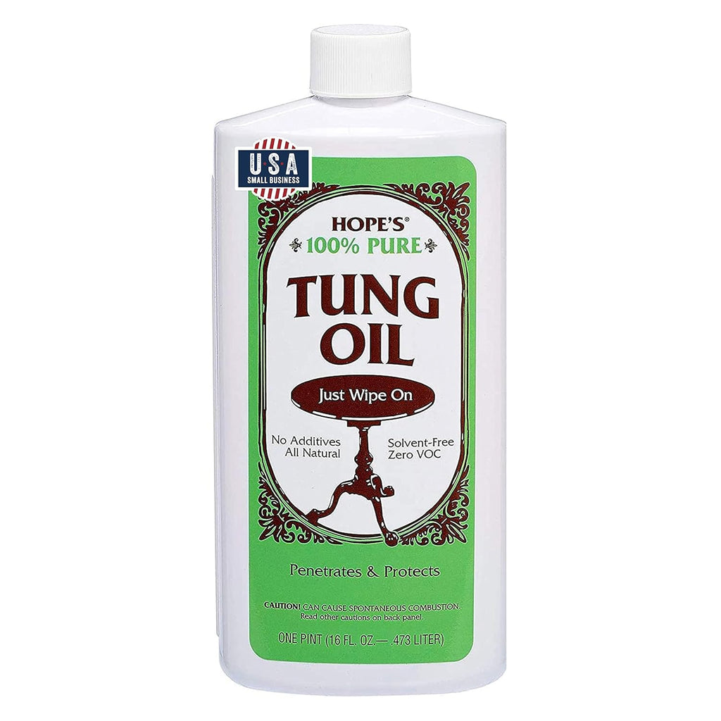 100% Pure Tung Oil, Food Safe, Premium Waterproof Natural Wood Finish and Sealer for Indoor and Outdoor Projects