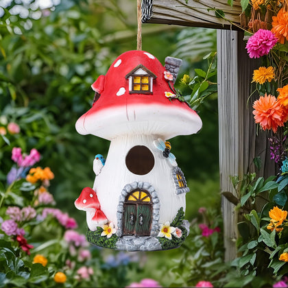 Bird House for Outside, Decorative Resin Bird Houses for Garden Decor