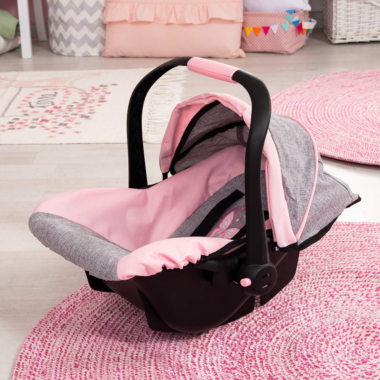 Design 67933AA Toy, Car Seat Easy Go for Neo Vario Pram with Cover, Doll Accessories, Pink, Grey with