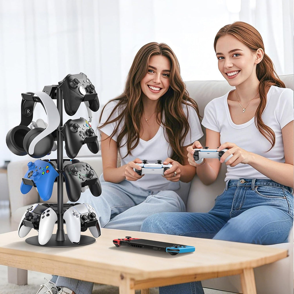 Headset Stand 4 Tiers for Desk, Rotatable Gaming Controller Stand for PS5/PS4/Xbox/Switch2/PS Portal/Phone, Universal