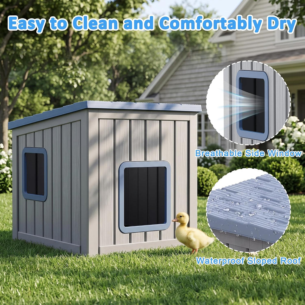 Duck House for Outside Waterproof Resin, Blue