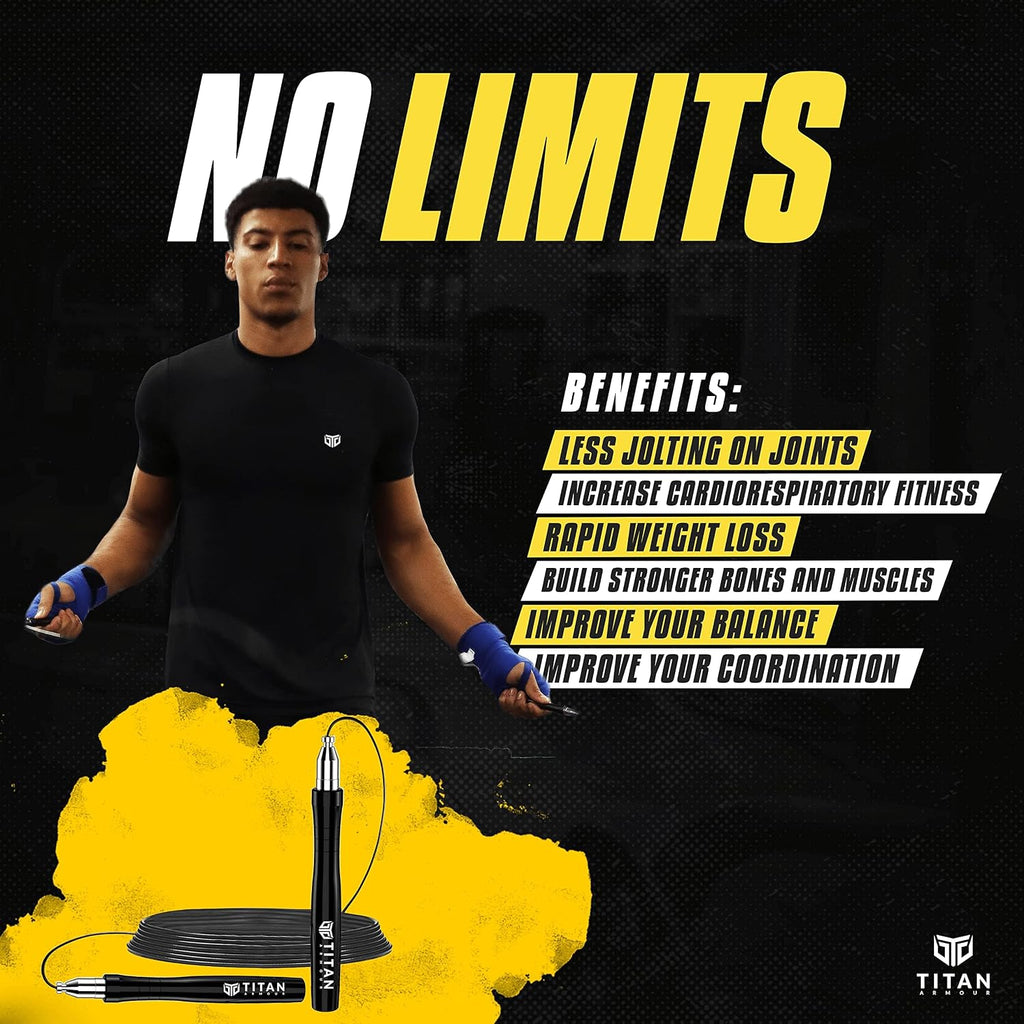 Speed Rope - Professional Self-Locking & Adjustable, Adult Speed Jump Ropes for Fitness | 2 x Steel Ropes, Cable