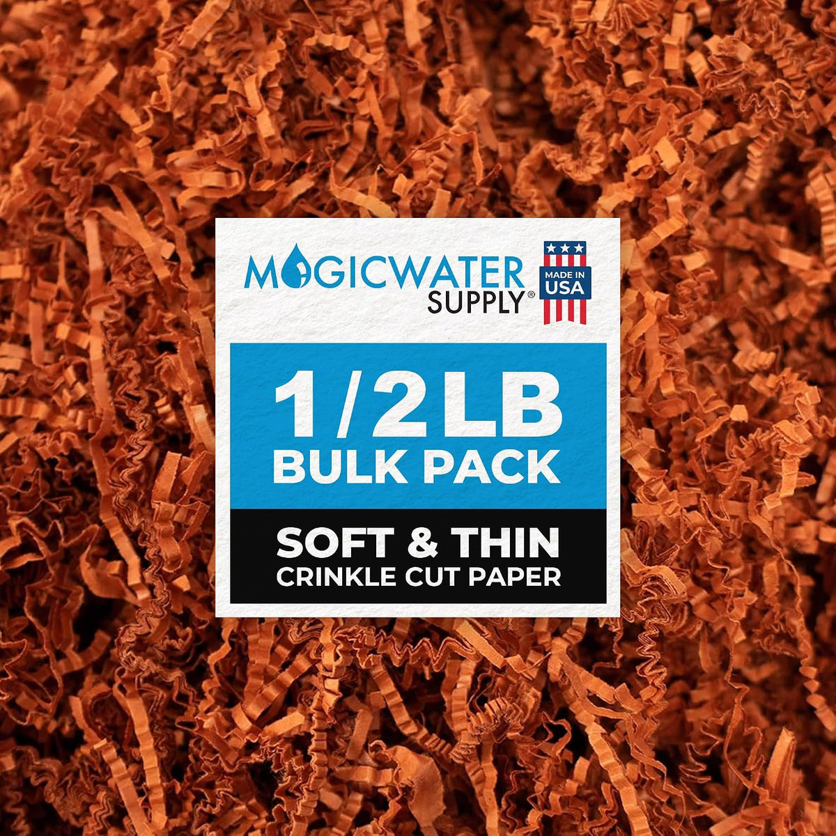MagicWater Crinkle Cut Paper - Soft and Thin - 1/2LB - Rust