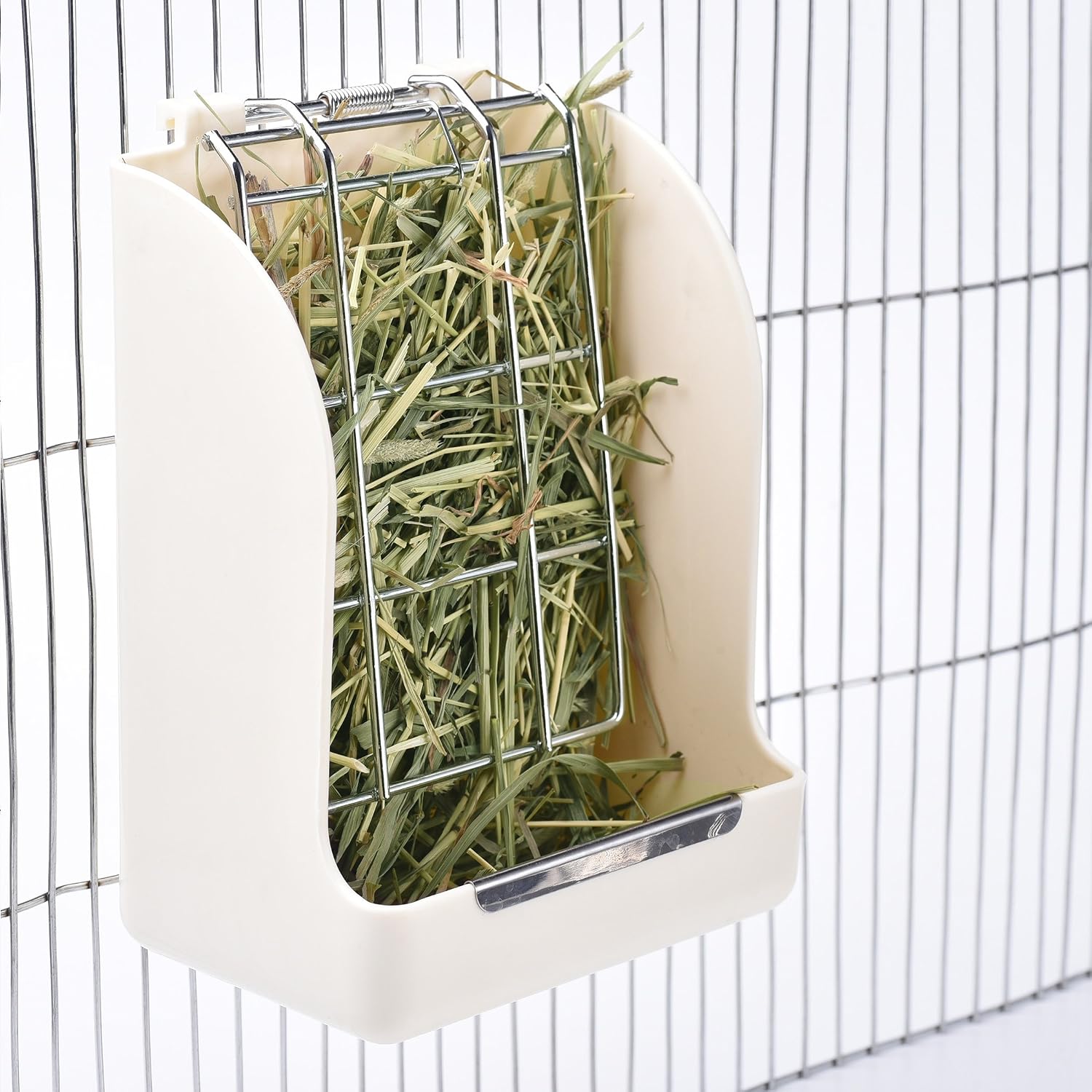 Hay Feeder for Rabbits, Guinea Pigs, and Chinchillas - Minimize Waste and Mess with 5.5" x 3.5" x 7.4" Hanging