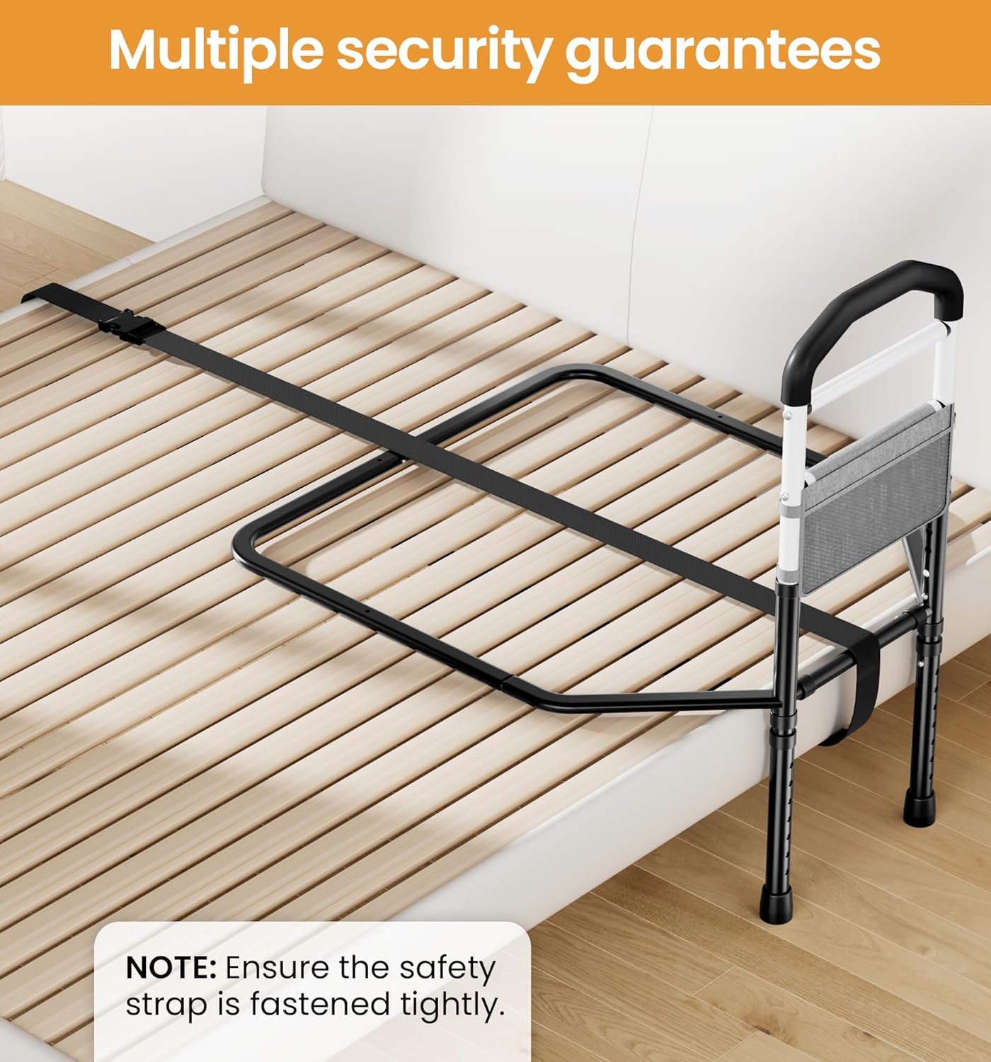 Bed Rails for Elderly Adults Safety, SGS Tested & ASTM Compliant, 350lbs Support, Tool-Free Setup, Wider Contact Base