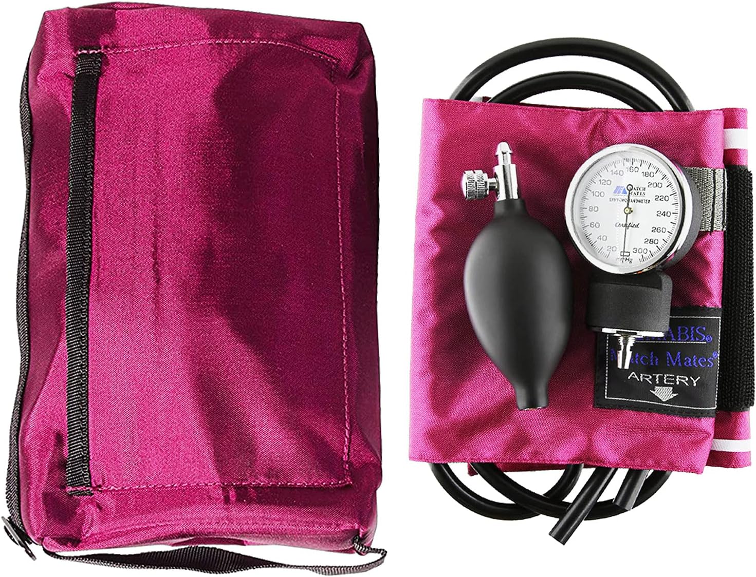 MatchMates Manual Blood Pressure Monitor Kit Aneroid Sphygmomanometer with Calibrated Nylon Cuff and Oversized