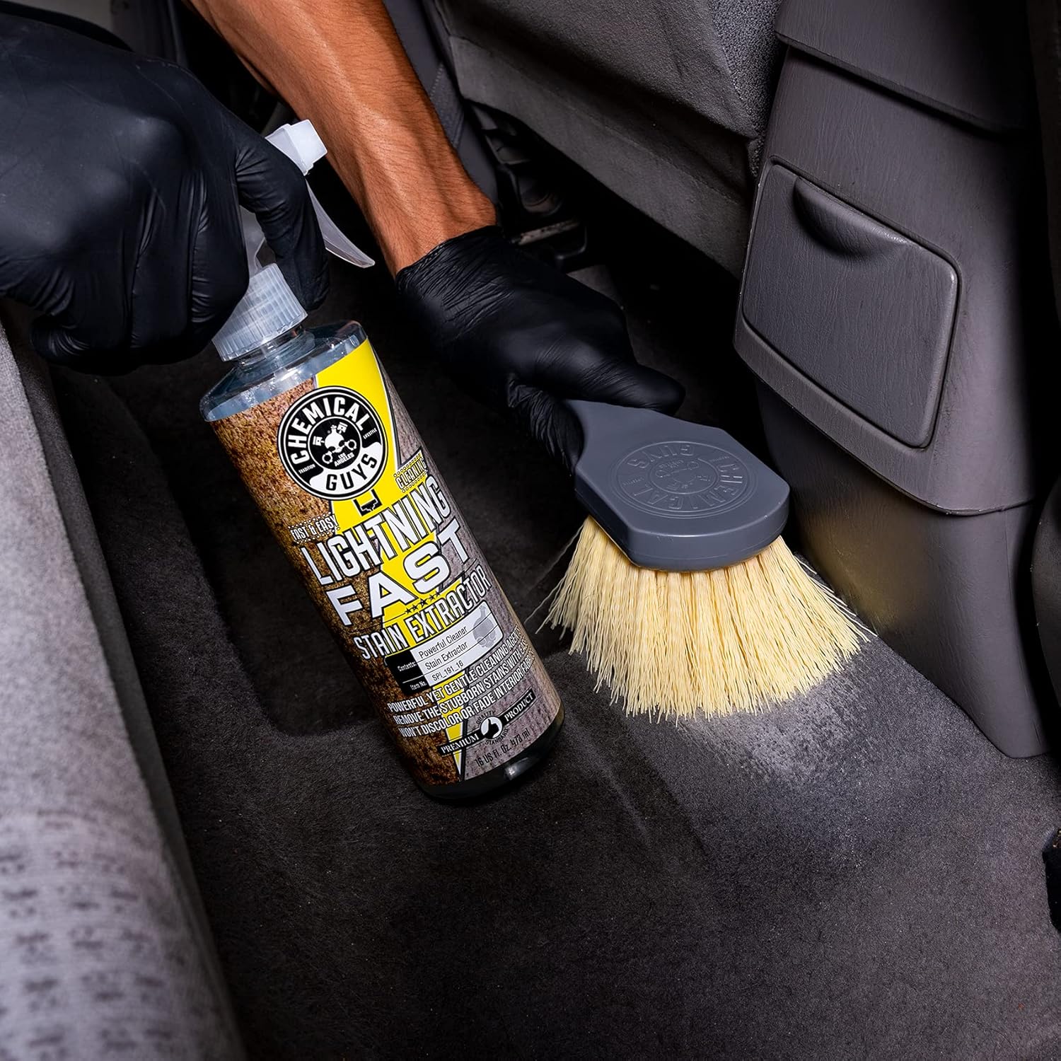 ACCG02 Nice & Stiff Heavy Duty Carpet & Interior Detailing Brush, (Safe for Cars, Trucks, SUVs, RVs, Motorcycles, &
