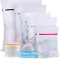 Ultimate 7 Pack 6 Size Mesh Laundry Bags Set for Delicates with AUTO-Lock Zipper, Lingerie Bags for Washing