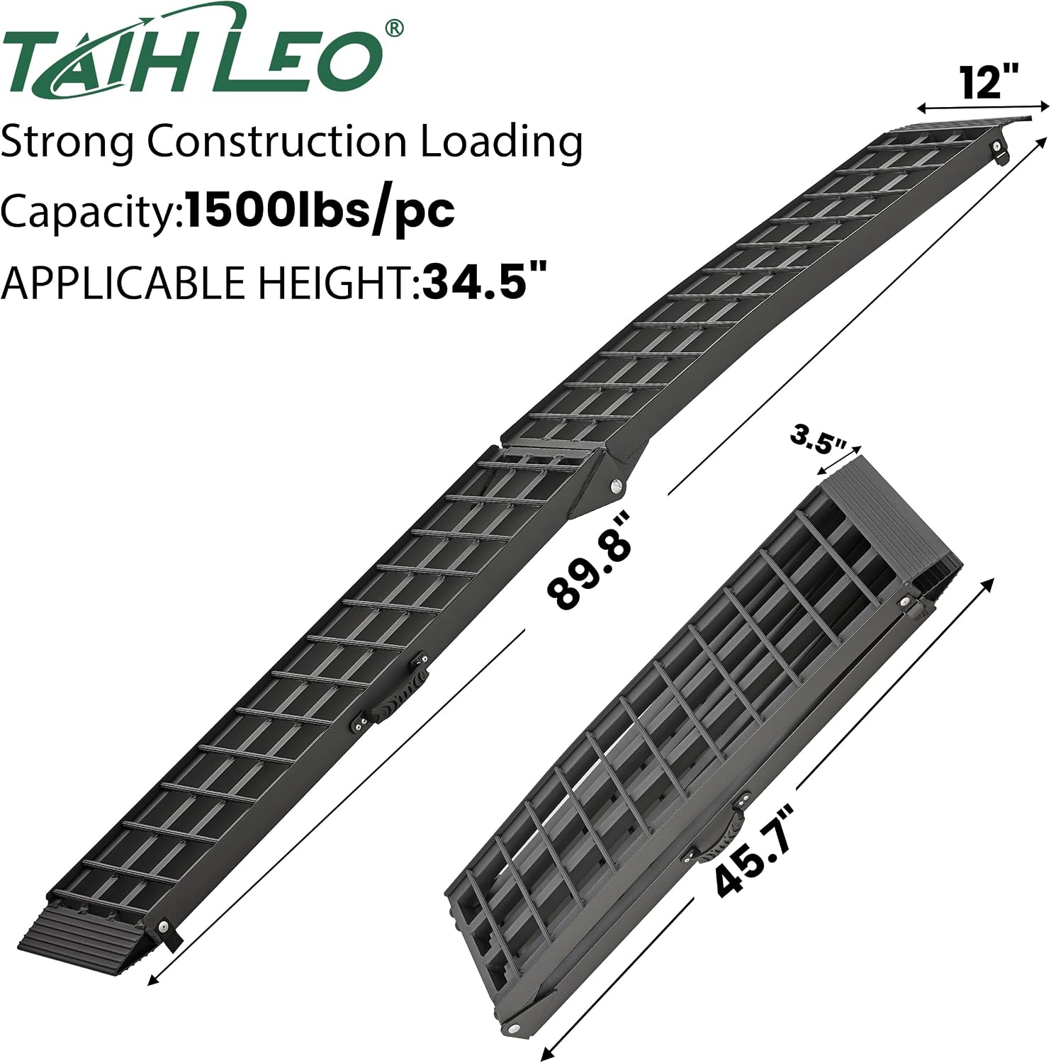 Truck Ramps 3000LBS Capacity - 2 Pcs 7.5ft Heavy Duty Loading Ramp, Folded Loading Ramps for Motorcycles, Dirt Bikes