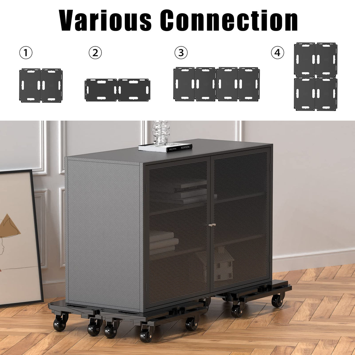 Furniture Mover Dolly 4 Wheels Heavy Duty, 440Lbs Capacity, 1 Pack