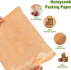 Honeycomb Packing Paper 15" Width X 300 FT for Moving Glass Dishes Recyclable Wrapping Paper Bubble Wrap Packing