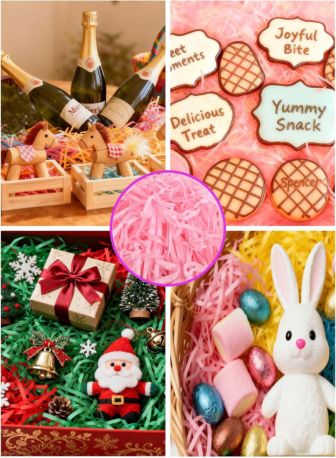 16 Color Crinkle Paper Shreds, 20 g Each, 320 g Total for Gift Boxes