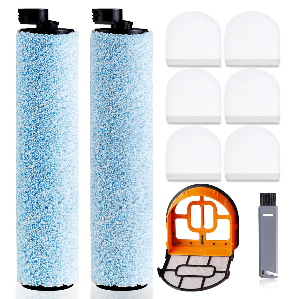 9 Pcs WD161 Replacement Brushroll and Filter Compatible with Shark Hydrovac
