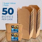 Paper To Go Boxes for Food [50 Pack - 30 Oz], Cardboard Take Out Food Containers Boxes | Kraft Fold Takeout Small